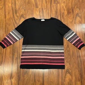 Loft Outlet Ombré Stripe Sweater 3/4 Sleeve